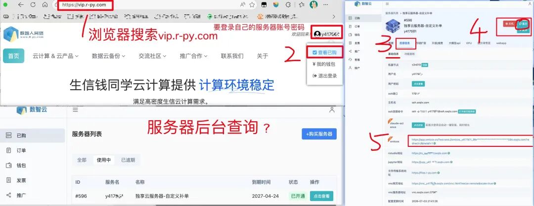 打开服务器后台的流程